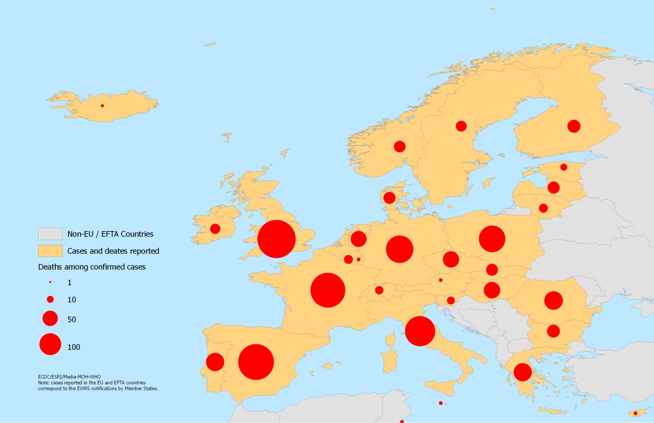 Numărul deceselor cauzate de virus AH1N1 confirmate în UE