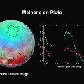 Sursa foto: https://edition.cnn.com/2020/06/14/world/nasa-new-horizons-nearby-stars-scn/index.html Descriere: Ultima analiză a spectrelor cu instrumentul Ralph al New Horizon a fost publicată în 15 iulie. Aceasta dezvăluie o abundență de gheață de metan, dar cu diferențe sesizabile din loc în loc de-a lungul suprafeței înghețate a planetei Pluto.